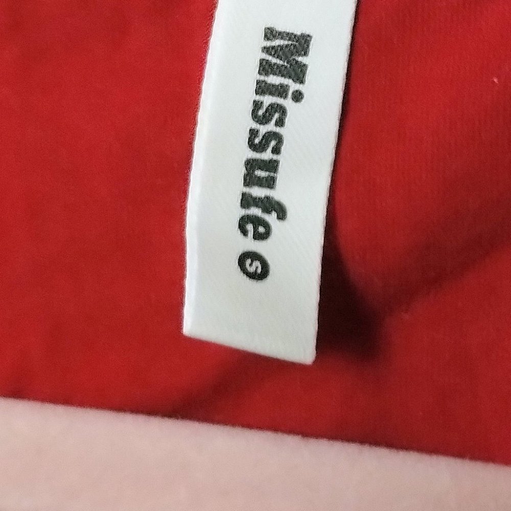 Missufe (S) Ruched Drawstring Asymmetrical Dress - Red - Picture 4 of 6